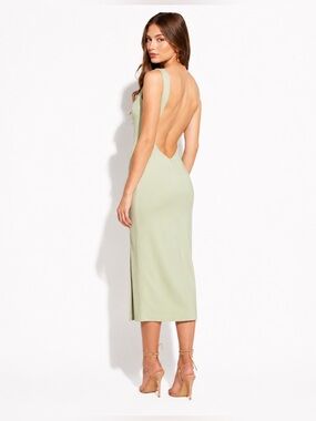 Katie May‎ Caliente Sage Green Side Slit Midi Dress Size L